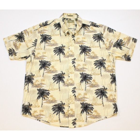 natural issue Other - Natural Issue Mens Size L Button Up Hawaiian Short Sleeve Aloha Shirt Palm Trees